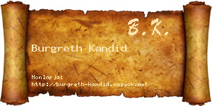 Burgreth Kandid névjegykártya